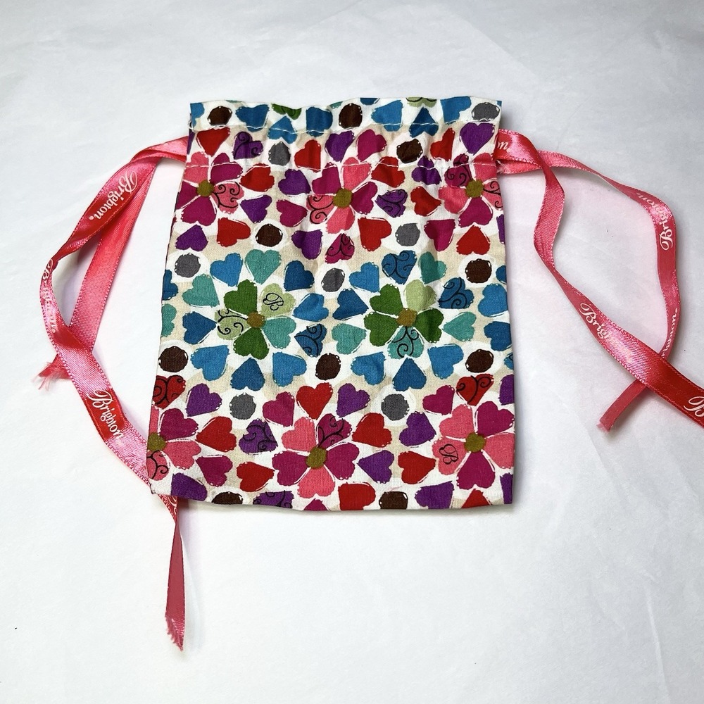 Brighton Gift Bag small cloth‎ Pouch with HEARTS Jewelry Valentines Day Cute